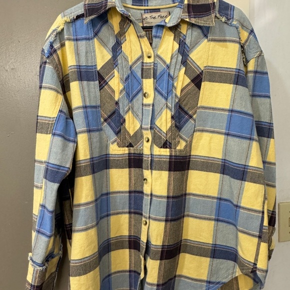 New FREE PEOPLE We The Free Layla Button Down Plaid Flannel Shirt  X-SMALL - Picture 10 of 11